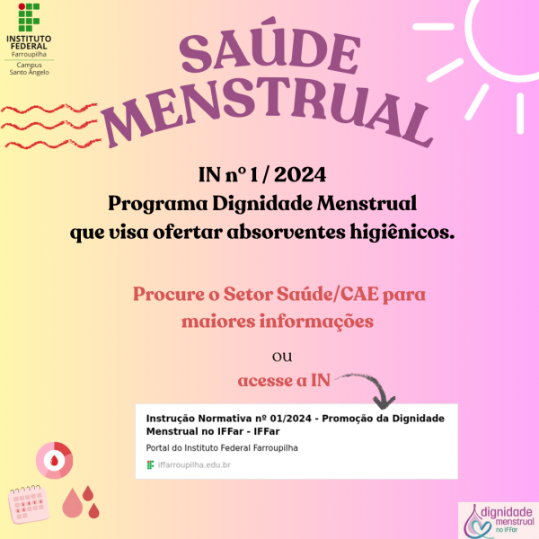 Folder Projejto Dignidade Menstrual