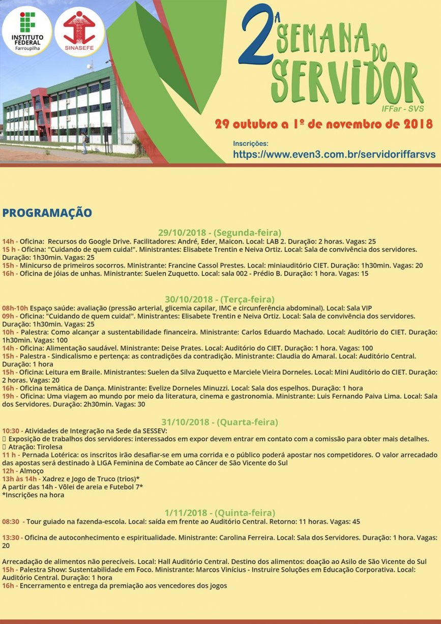 Programação Semana do Servidor