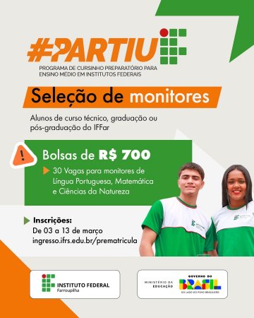 selecao monitores PartiuIF