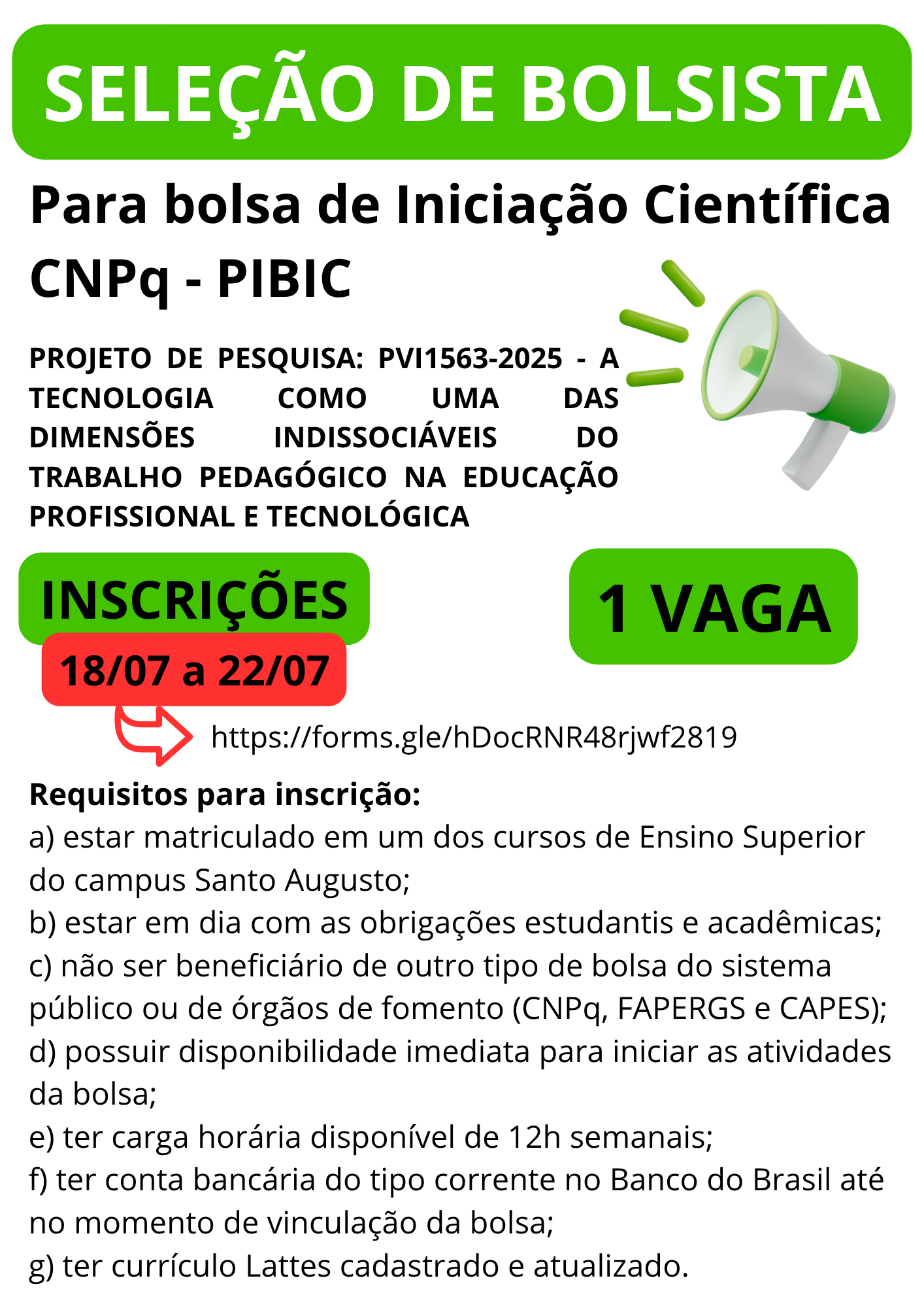 Card Bolsa de iniciação científica