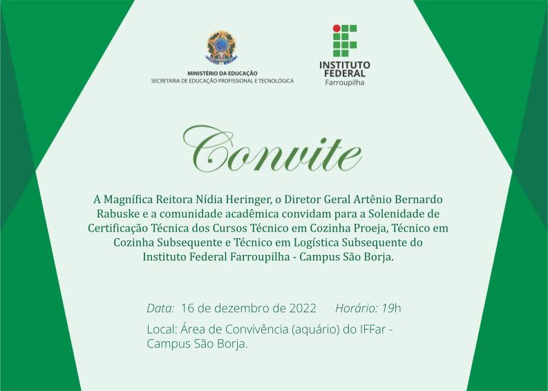 Convite Institucional IFFar Formatura