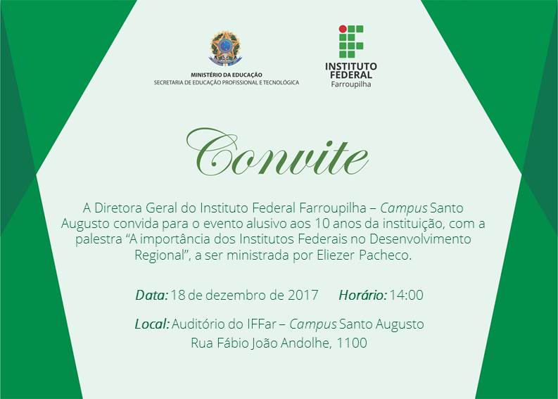 Convite para o aniversário do Campus