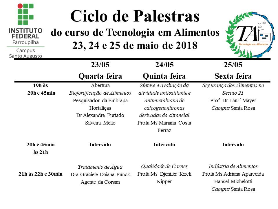 Divulgação Ciclo de Palestras