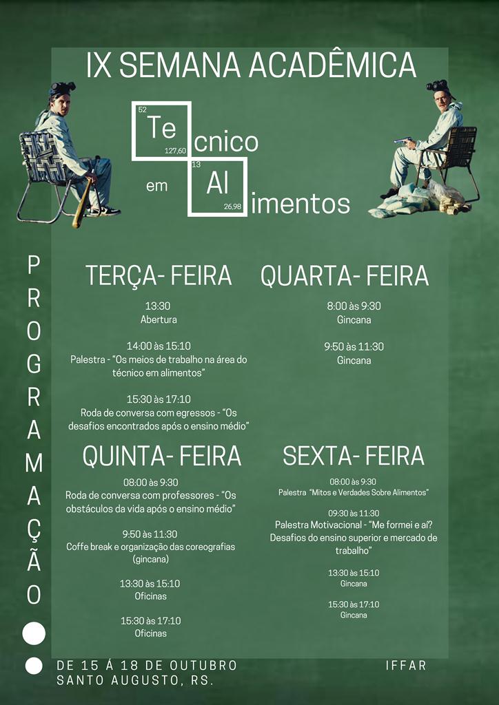 PROGRAMAÇÃO Semana Acadêmica do Médio