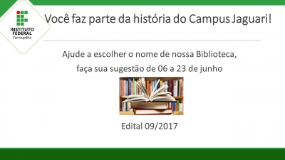 Concurso para escolha do nome da biblioteca tem edital publicado